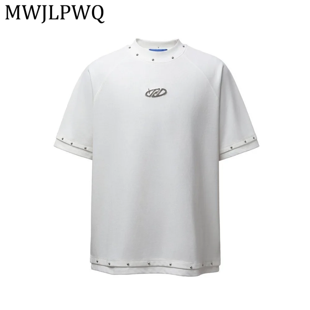 MWJLPWQ Layered Patchwork Faux Two-Piece Heavy-Duty Short-Sleeve T-Shirt Male Rivet Loose Summer Trendy Street Style Tops 14314
MWJLPWQ Layered Patchwork Faux Two-Piece Heavy-Duty Short-Sleeve T-Shirt Male Rivet Loose Summer Trendy Street Style Tops 14314