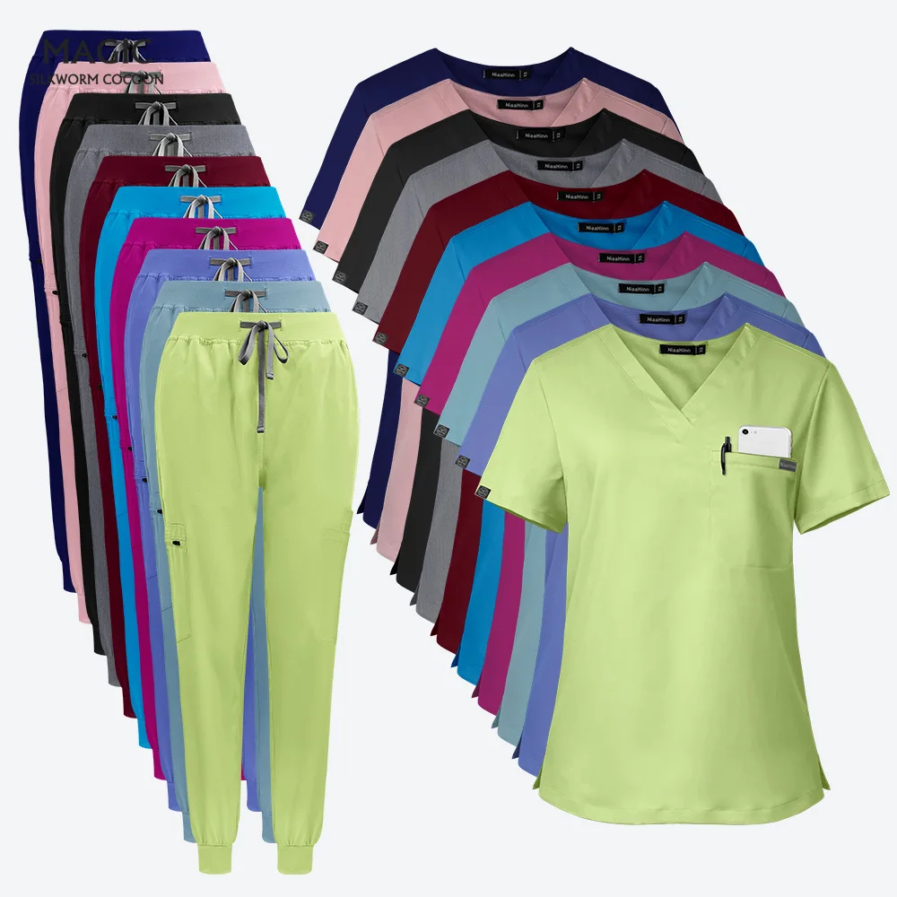 Wholesale Health Service Nursing Uniform Set Costume Women Jogger Suit Spandex Fashion Nurse Accessories Medical Workwear Unisex
Wholesale Health Service Nursing Uniform Set Costume Women Jogger Suit Spandex Fashion Nurse Accessories Medical Workwear Unisex