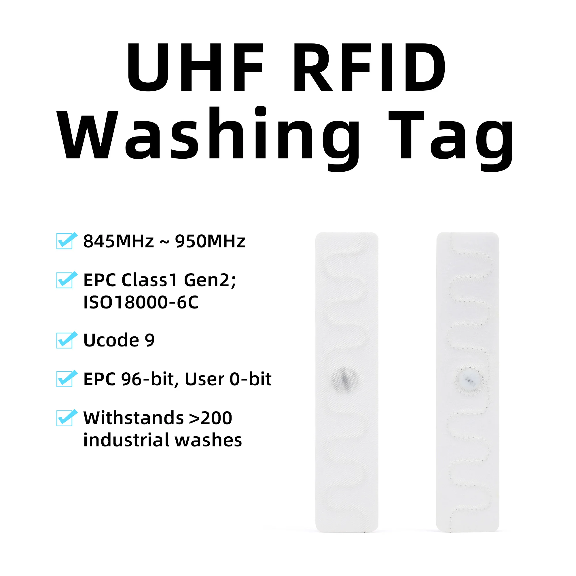 100pcs Wash Labels Long reading distance RFID UHF soft Wash Electronic Tags 845 ~ 950MHz Over 200 industrial wash life reliable
100pcs Wash Labels Long reading distance RFID UHF soft Wash Electronic Tags 845 ~ 950MHz Over 200 industrial wash life reliable