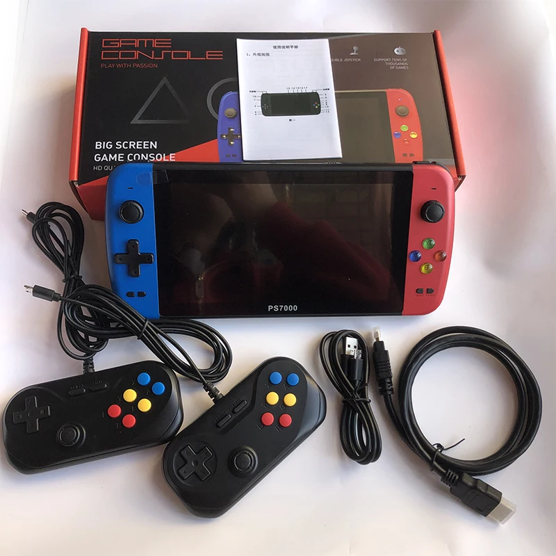 PS7000 портативная игровая консоль 7 дюймов видео игровая машина 32 ГБ/64 ГБ с 6000 + бесплатными играми для PS1 Mame 8/16/32/64/128 бит
PS7000 портативная игровая консоль 7 дюймов видео игровая машина 32 ГБ/64 ГБ с 6000 + бесплатными играми для PS1 Mame 8/16/32/64/128 бит