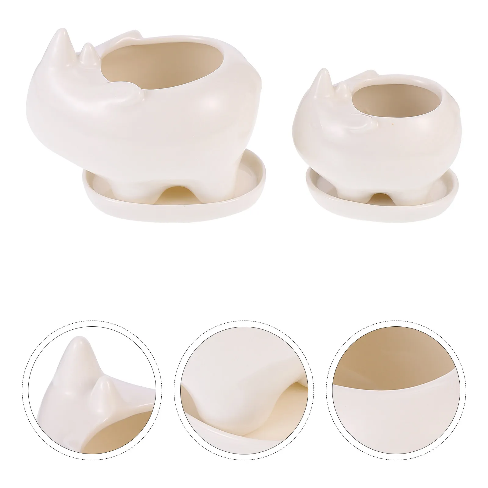 Rhinoceros Ceramic Flower Pot White Succulent Planter Pot High Temperature Waterproof with Drainage Tray Succulent Planter Pots
Rhinoceros Ceramic Flower Pot White Succulent Planter Pot High Temperature Waterproof with Drainage Tray Succulent Planter Pots