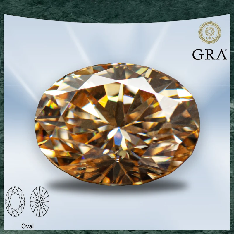 Moissanite Stone Champagne Color Oval Cut VVS1 with GRA Certificate for Gemstone Charms Beads Top Jewelry Making Materials
Moissanite Stone Champagne Color Oval Cut VVS1 with GRA Certificate for Gemstone Charms Beads Top Jewelry Making Materials