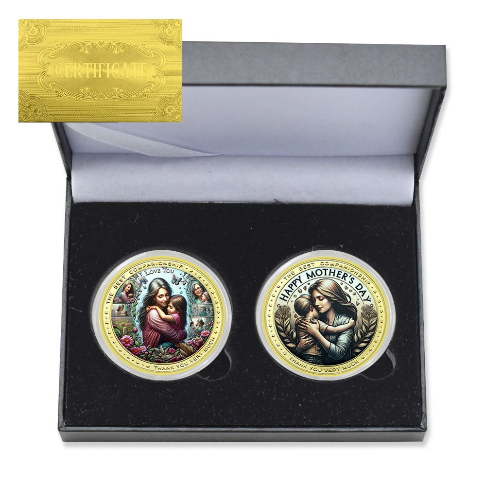 2pc/box Mother's Love Commemorative Coin Metal Gratitude Challenge Coin with Certificate Gift Box Collection Mother's Day Gift
2pc/box Mother's Love Commemorative Coin Metal Gratitude Challenge Coin with Certificate Gift Box Collection Mother's Day Gift
