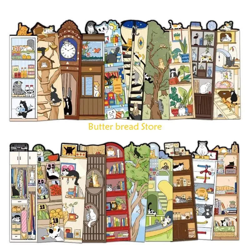 W89C 30 Sheets/Set Cartoon Cats Reading Book Marker Aesthetic Page Marker Creative Paper Bookmarks Reading Supplies
W89C 30 Sheets/Set Cartoon Cats Reading Book Marker Aesthetic Page Marker Creative Paper Bookmarks Reading Supplies