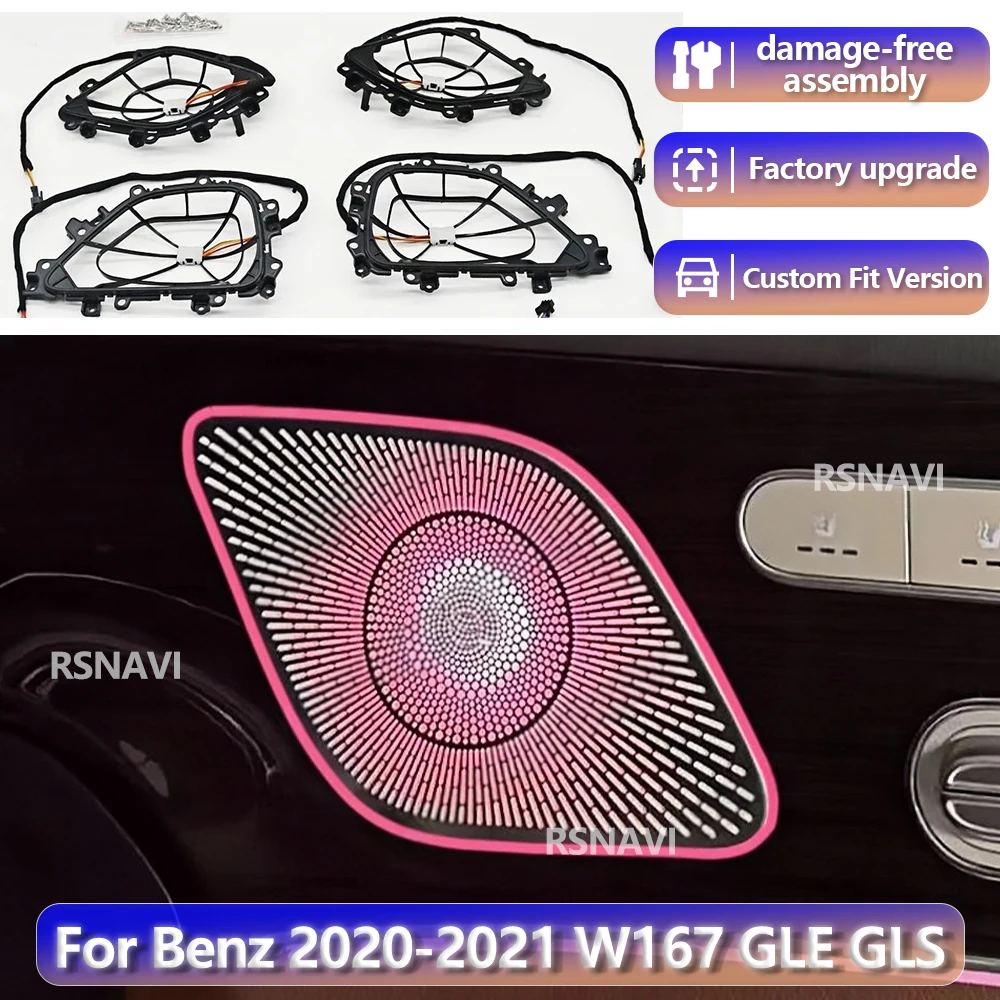 RGB color streamer For Benz W167 GLE GLS AMG GLE53/63 2020-2021 Car Door Luminous Speaker Cover Interior Decorate Ambient Light
RGB color streamer For Benz W167 GLE GLS AMG GLE53/63 2020-2021 Car Door Luminous Speaker Cover Interior Decorate Ambient Light