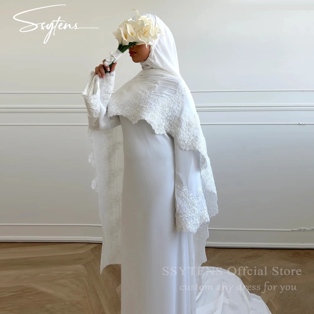 SSYTENS Customized Ivory Wedding Dresses with Cape Modest Bride Dresses Lace Appliques Marriage Long Sleeves Muslim Bridal Gowns
SSYTENS Customized Ivory Wedding Dresses with Cape Modest Bride Dresses Lace Appliques Marriage Long Sleeves Muslim Bridal Gowns