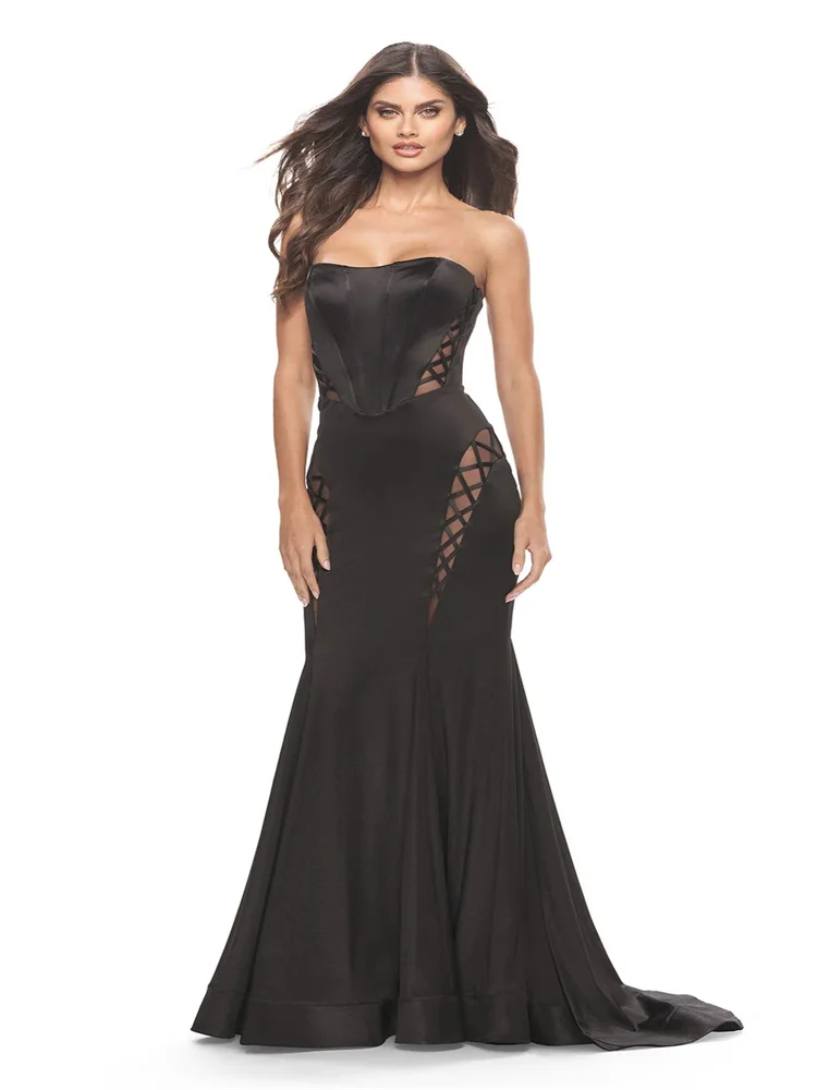 New Product Strapless Bodice Satin Sheath Evening Dress Elegant Open Back Lace Up Floor Length Sweep Train Party Gowns for Women
New Product Strapless Bodice Satin Sheath Evening Dress Elegant Open Back Lace Up Floor Length Sweep Train Party Gowns for Women