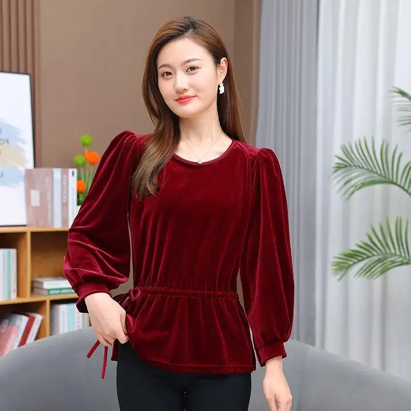 Gold Velvet Loose Women's Shirt Belly Covering Fashionable Spring Autumn New Style Middle-Aged Mommy Clothes Slimming Effect
Gold Velvet Loose Women's Shirt Belly Covering Fashionable Spring Autumn New Style Middle-Aged Mommy Clothes Slimming Effect