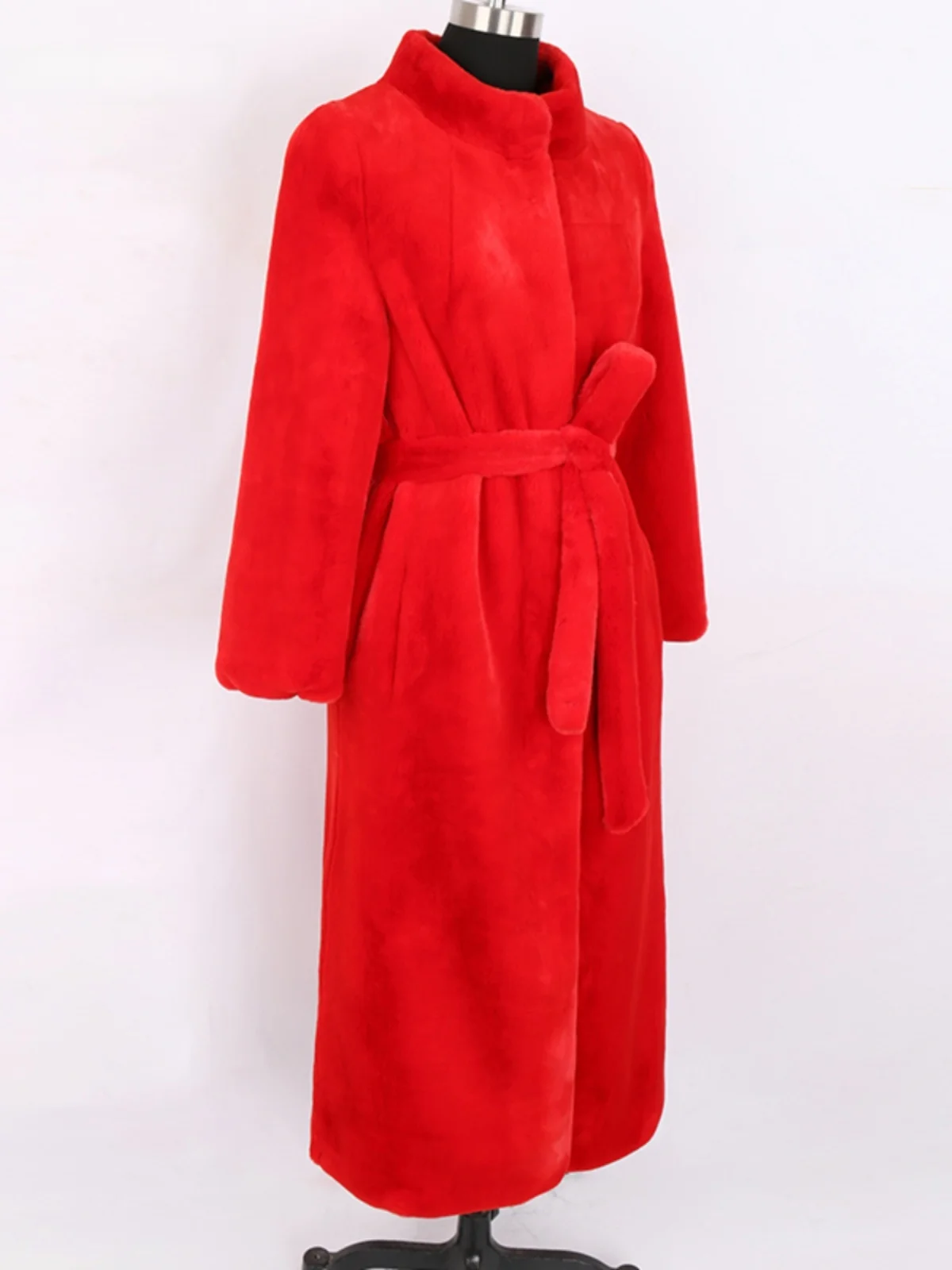 Nerazzurri Faion Red Long Coat Women's Stand Collar Belted Eco-friendly Mink Velvet Winter Outerwear Fake Fur Coat
Nerazzurri Faion Red Long Coat Women's Stand Collar Belted Eco-friendly Mink Velvet Winter Outerwear Fake Fur Coat