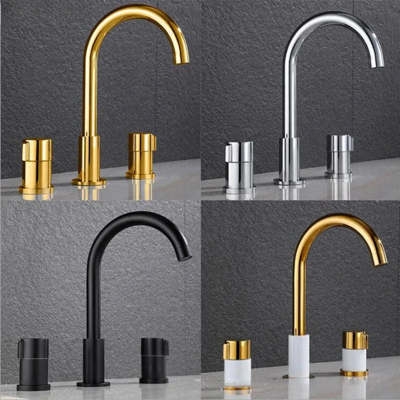Gold widespeead bathroom brass tap 3 holes bathroom mixer shiny gold widespread 3hole Bathroom Sink black Faucet
Gold widespeead bathroom brass tap 3 holes bathroom mixer shiny gold widespread 3hole Bathroom Sink black Faucet