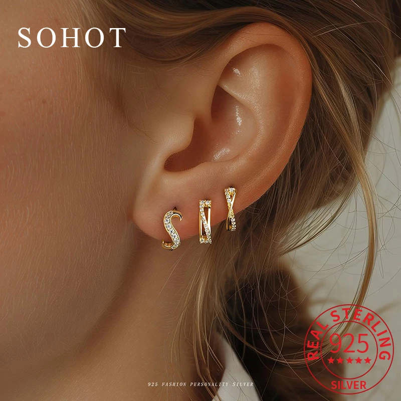 1 Pcs Real 925 Sterling Silver Geometric Zircon Minimalist Mini Hoop Earrings For Women Personality Fine Jewelry Accessories
1 Pcs Real 925 Sterling Silver Geometric Zircon Minimalist Mini Hoop Earrings For Women Personality Fine Jewelry Accessories