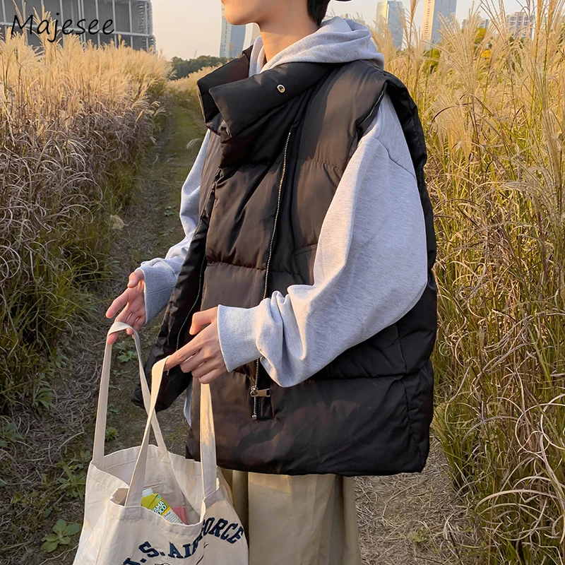 Vests Men Winter Fashion Korean Style Couple Loose Thick Handsome Solid BF Daily Harajuku Keep Warm Sleeveless Clothing Pockets
Vests Men Winter Fashion Korean Style Couple Loose Thick Handsome Solid BF Daily Harajuku Keep Warm Sleeveless Clothing Pockets