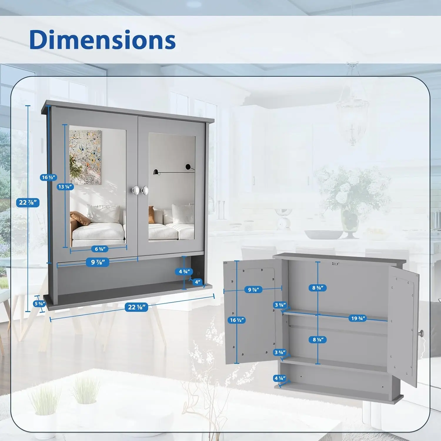 Modern Bathroom Wall Cabinet With Mirror & Adjustable Shelf - Wall Mounted Utility Medicine Cabinet For Kitchen, Living Room
Modern Bathroom Wall Cabinet With Mirror & Adjustable Shelf - Wall Mounted Utility Medicine Cabinet For Kitchen, Living Room