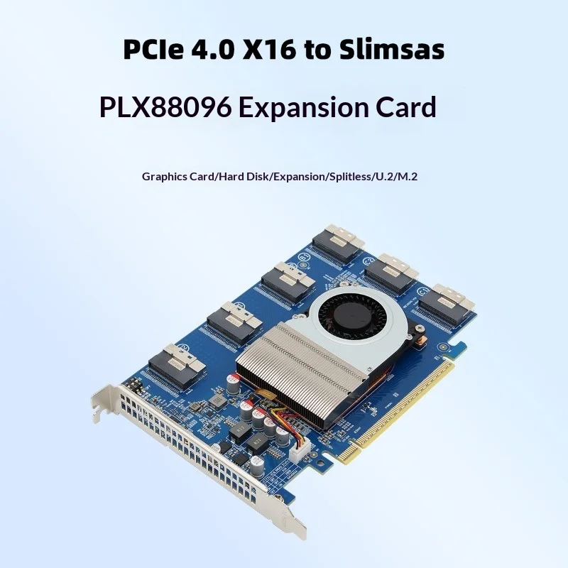 PLX88096 PCIe 4.0X16 expansion 8654 interface for external graphics card hard drives
PLX88096 PCIe 4.0X16 expansion 8654 interface for external graphics card hard drives