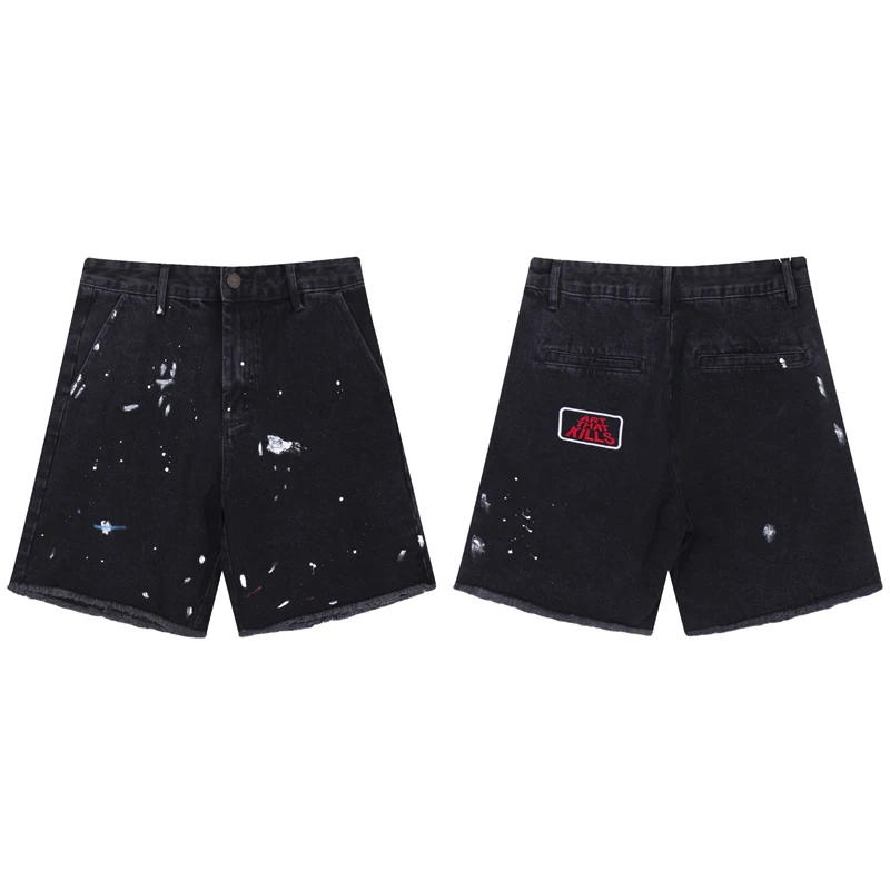 Retro Splaed Ink Embroidery Logo Bla Denim orts High Street Casual Pants Youth Trend Cotton 00% Straight Leg Loose Fit
Retro Splaed Ink Embroidery Logo Bla Denim orts High Street Casual Pants Youth Trend Cotton 00% Straight Leg Loose Fit