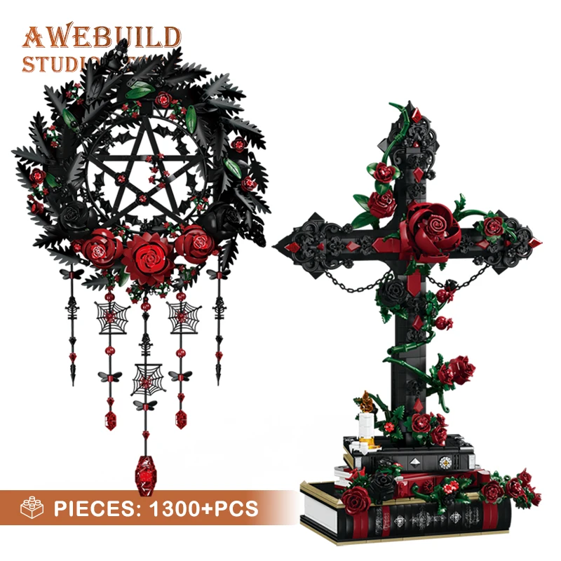 Creative Gothic Home Decor Building Blocks Set Rose Cross MOC Bricks 3D Model DIY Dark Flower Art Decoration Adult Birthday Gift
Creative Gothic Home Decor Building Blocks Set Rose Cross MOC Bricks 3D Model DIY Dark Flower Art Decoration Adult Birthday Gift