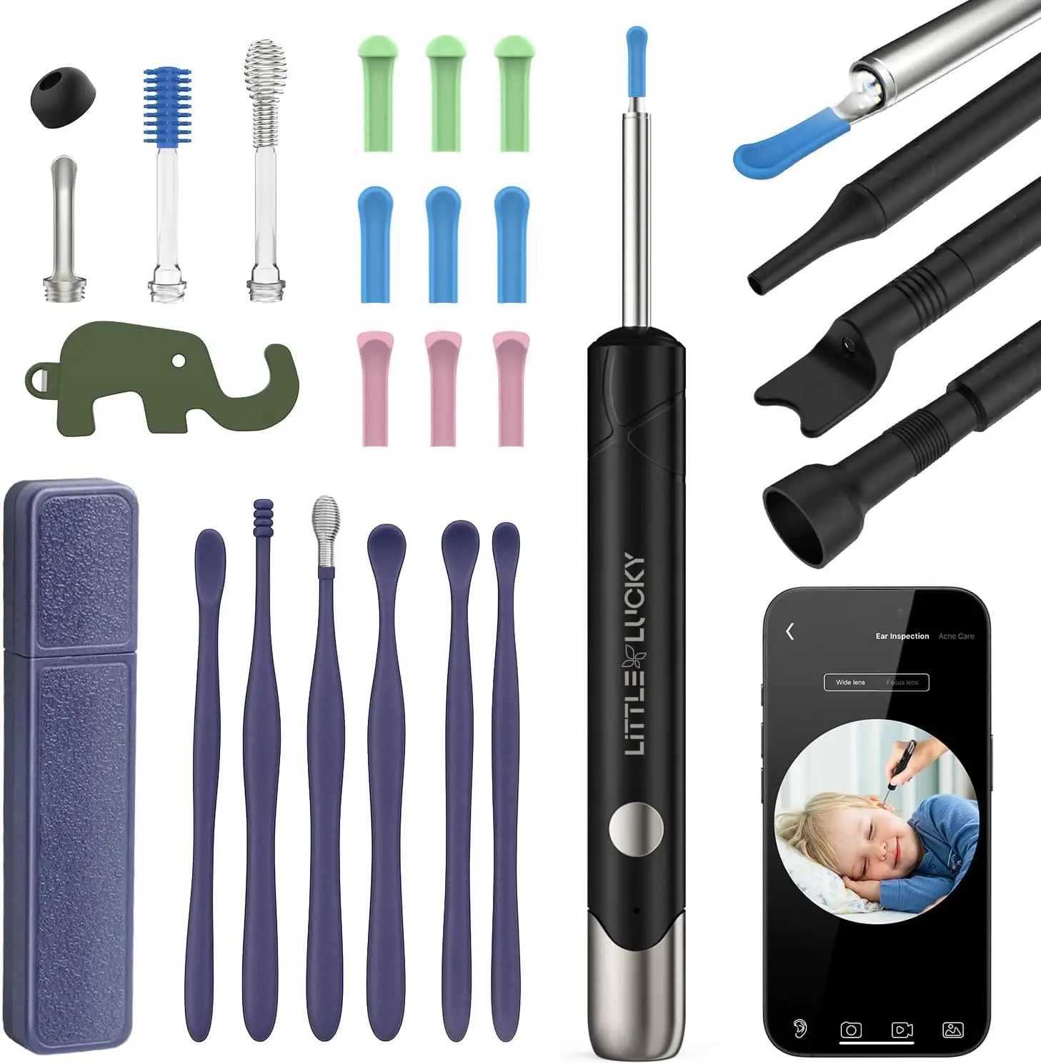 Ear Wax Removal,4 in 1 Ear Canal Cleaner 1080P HD Lens with 6 LED Lights for Ear/Nose/Throat/Skin Viewing
Ear Wax Removal,4 in 1 Ear Canal Cleaner 1080P HD Lens with 6 LED Lights for Ear/Nose/Throat/Skin Viewing