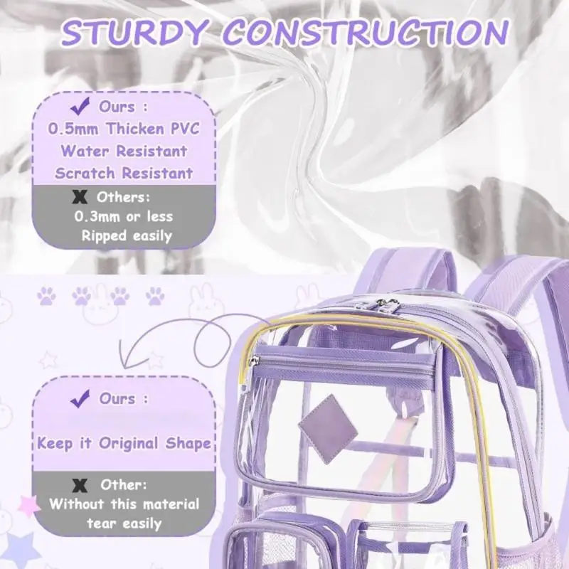 2026 New Clear Backpacks for Girl Large Capacity Visual Backpacks Waterproof Casual Daypacks Travel Rucksack School Bag
2026 New Clear Backpacks for Girl Large Capacity Visual Backpacks Waterproof Casual Daypacks Travel Rucksack School Bag