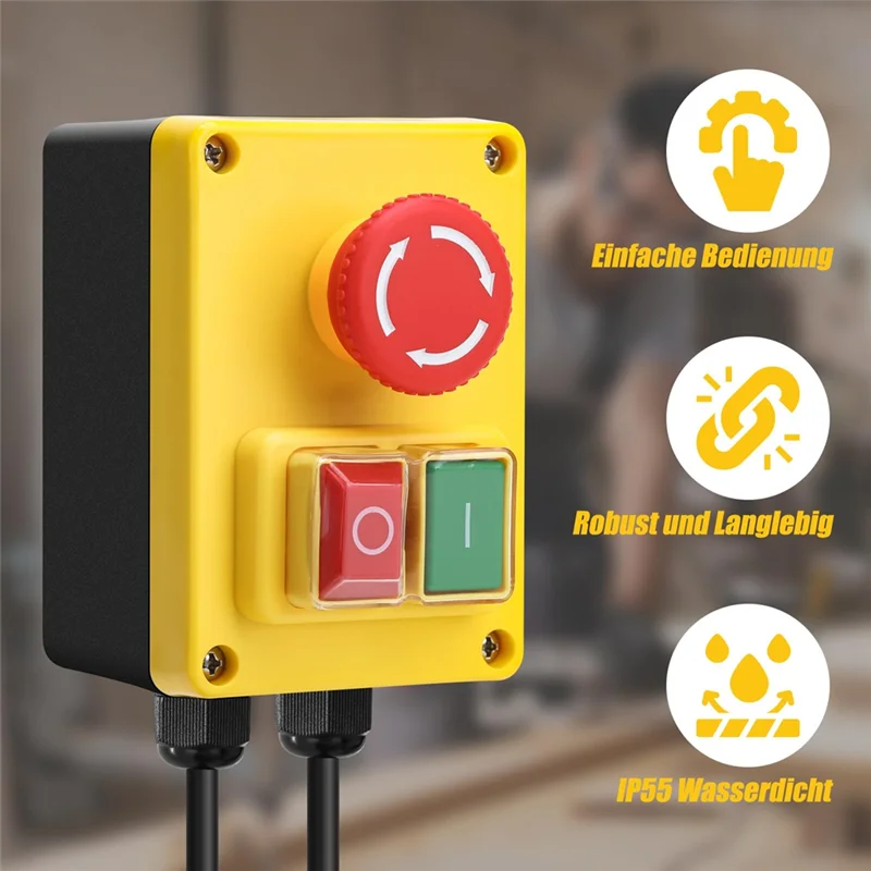 JHD Ideal For Milling Tables& Electrical Devices 220V Single-Phase Safety Switch With Emergency Stop, Eu Plug Fit
JHD Ideal For Milling Tables& Electrical Devices 220V Single-Phase Safety Switch With Emergency Stop, Eu Plug Fit