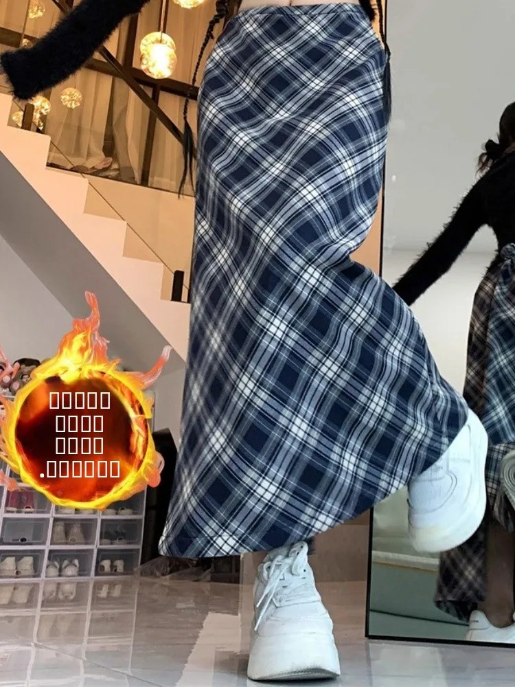 Thiened Fce High Waist A-Line Skirt Women's Winter Casual Vintage Plaid f-length Skirt with Slit Straight Cut Skirt
Thiened Fce High Waist A-Line Skirt Women's Winter Casual Vintage Plaid f-length Skirt with Slit Straight Cut Skirt