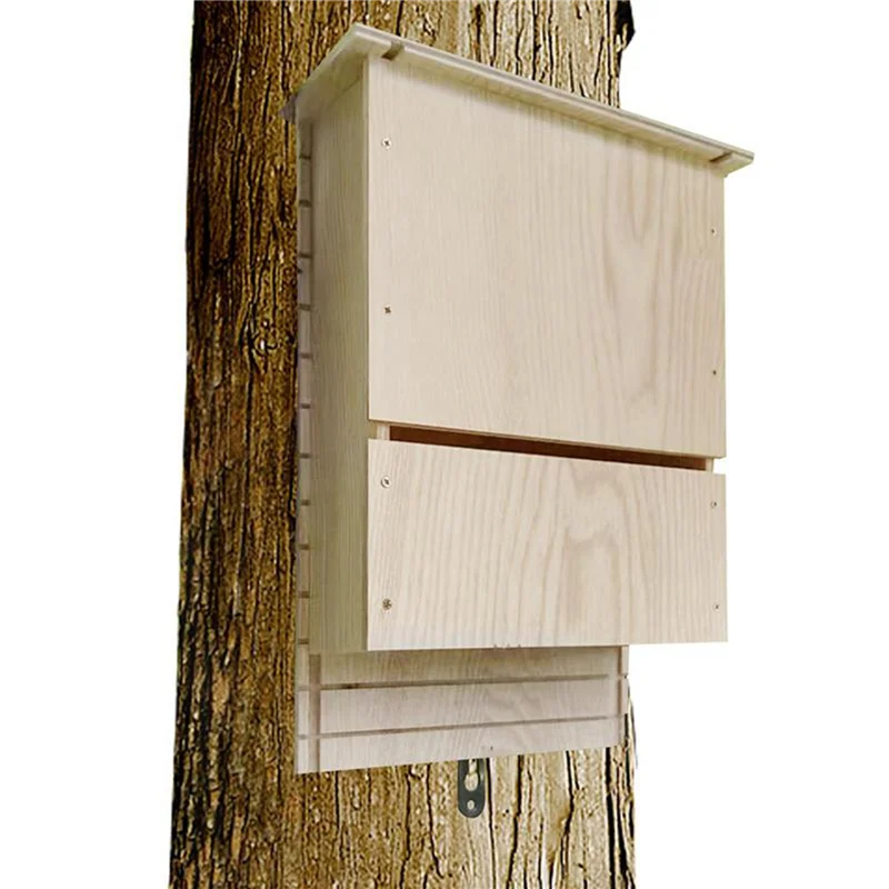 2X Large Outdoor Bat House, Huge Wooden Box, Weatherproof, Untreated Spiral Bat House, Shelter, Garden Accessories B 
2X Large Outdoor Bat House, Huge Wooden Box, Weatherproof, Untreated Spiral Bat House, Shelter, Garden Accessories B