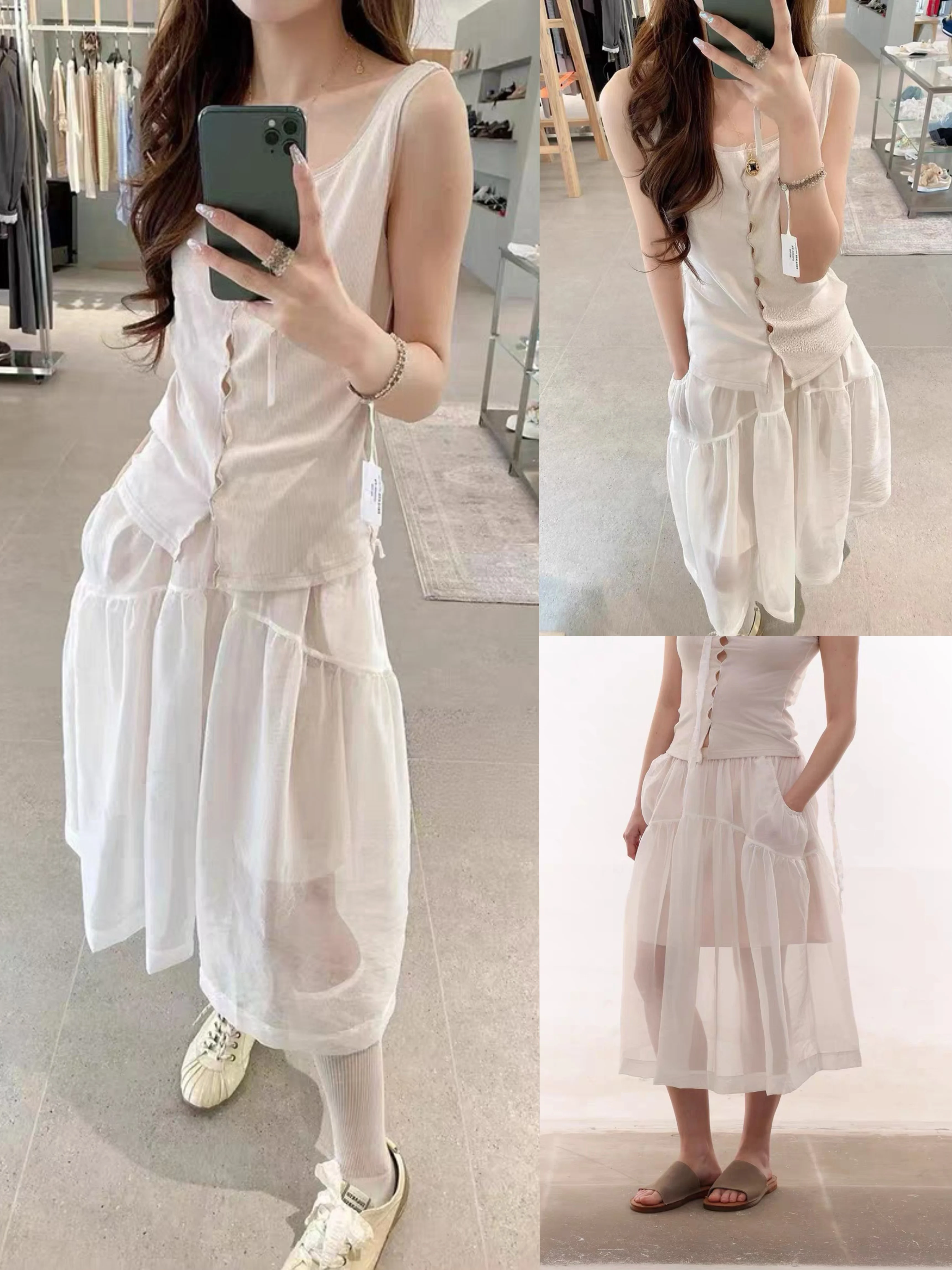 Ultra Fairy Half Skirt Puffy White Lace Slimming A-Line High Waist Polyester Nylon Fabric Breathable Summer Women's Skirt
Ultra Fairy Half Skirt Puffy White Lace Slimming A-Line High Waist Polyester Nylon Fabric Breathable Summer Women's Skirt