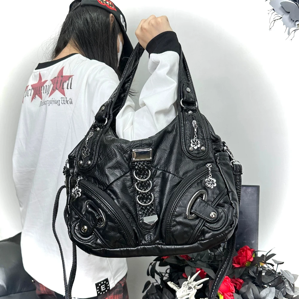 Vintage Commuter Large Capacity Crossbody Bags Shoulder Bag Spice Girl Y2K Leather Tote
Vintage Commuter Large Capacity Crossbody Bags Shoulder Bag Spice Girl Y2K Leather Tote