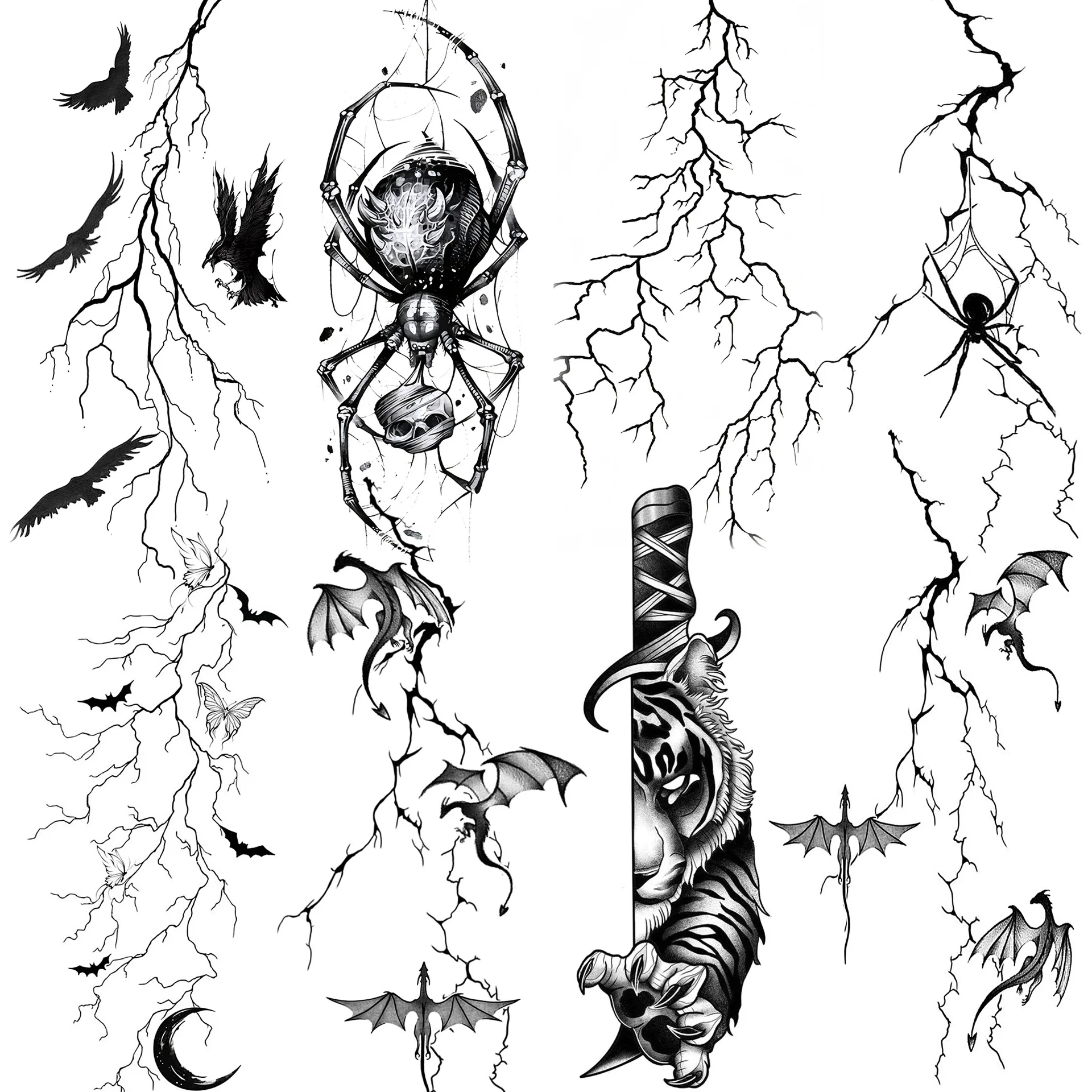 Temporary Tattoo Stickers Lightning Bolt Water Transfer Waterproof Non Toxic for Hand Back Neck
Temporary Tattoo Stickers Lightning Bolt Water Transfer Waterproof Non Toxic for Hand Back Neck