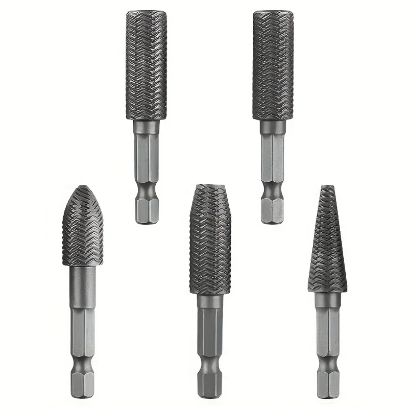 5pcs Hex Shank Rotary Steel File Set for Drilling, Grinding, Sanding & Engraving - Durable Carbon Steel, Dark Gray
5pcs Hex Shank Rotary Steel File Set for Drilling, Grinding, Sanding & Engraving - Durable Carbon Steel, Dark Gray