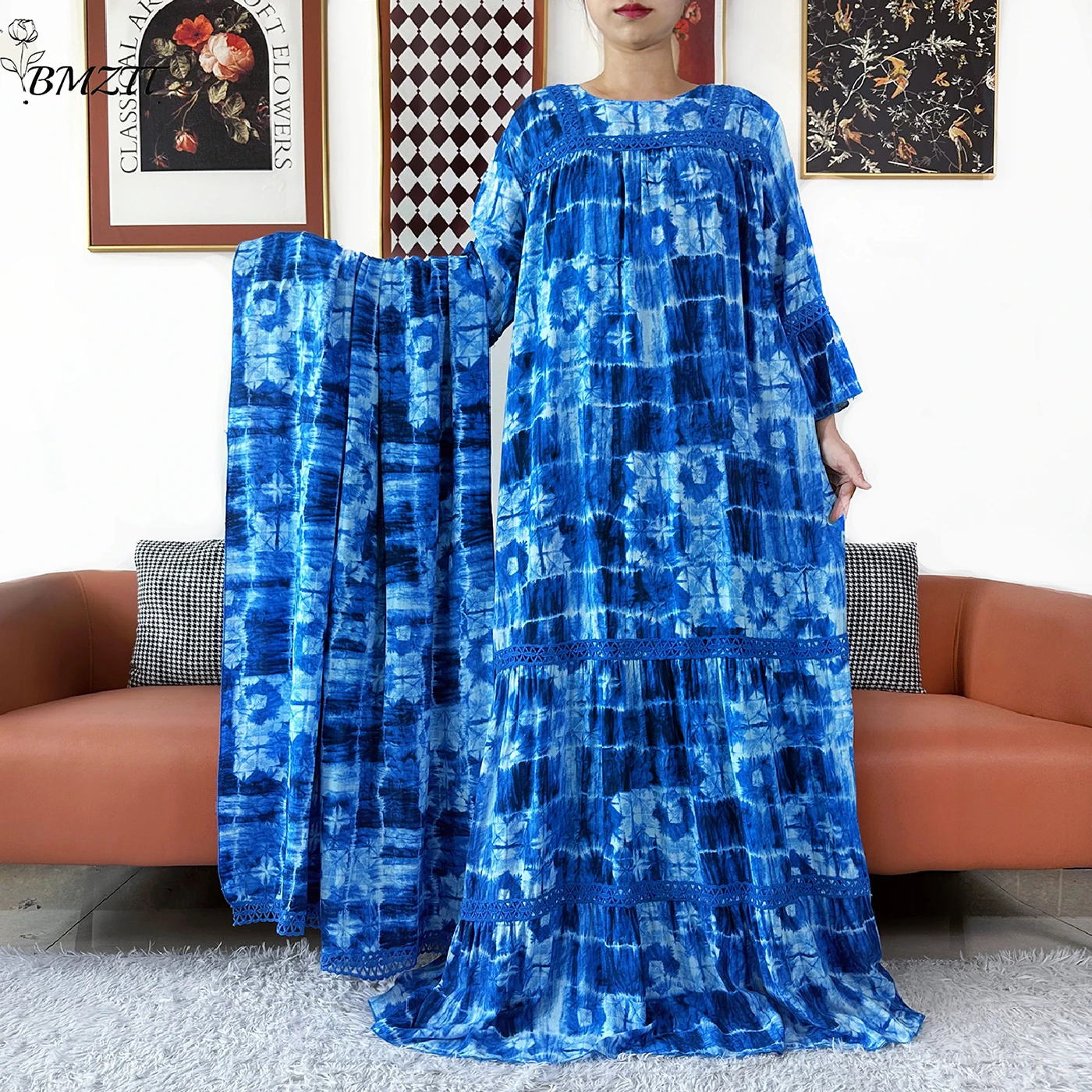 2026 Fashion African Boubou KASHKHA Cotton Abaya Tie-dye Fabric Ramadan Muslim Loose Dress with Big Scarf Embroidery Maxi Dress
2026 Fashion African Boubou KASHKHA Cotton Abaya Tie-dye Fabric Ramadan Muslim Loose Dress with Big Scarf Embroidery Maxi Dress