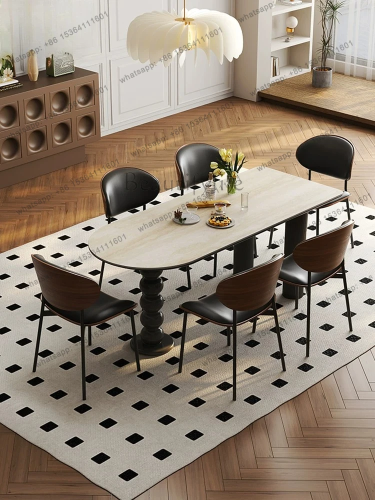 Travertine rock slab dining table and chair 2026 new light luxury household dining table and chair small apartment
Travertine rock slab dining table and chair 2026 new light luxury household dining table and chair small apartment