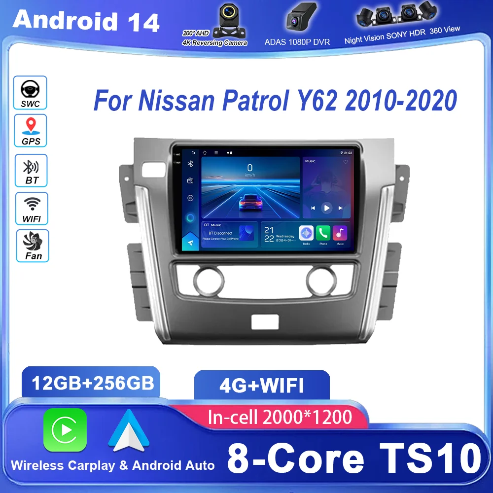 Android 14 Car Radio Stereo For Nissan Patrol Y62 2010-2020 Auto Player Multimedia Carplay GPS Navigation QLED Screen 2DIN DVD
Android 14 Car Radio Stereo For Nissan Patrol Y62 2010-2020 Auto Player Multimedia Carplay GPS Navigation QLED Screen 2DIN DVD