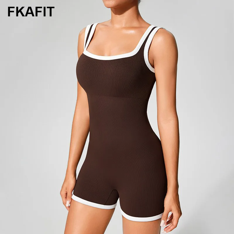 High Elastic Integrated Jumpsuit Color Block Splice Wide Strap Yoga Suit Seamless Sports Jumpsuit For Women
High Elastic Integrated Jumpsuit Color Block Splice Wide Strap Yoga Suit Seamless Sports Jumpsuit For Women