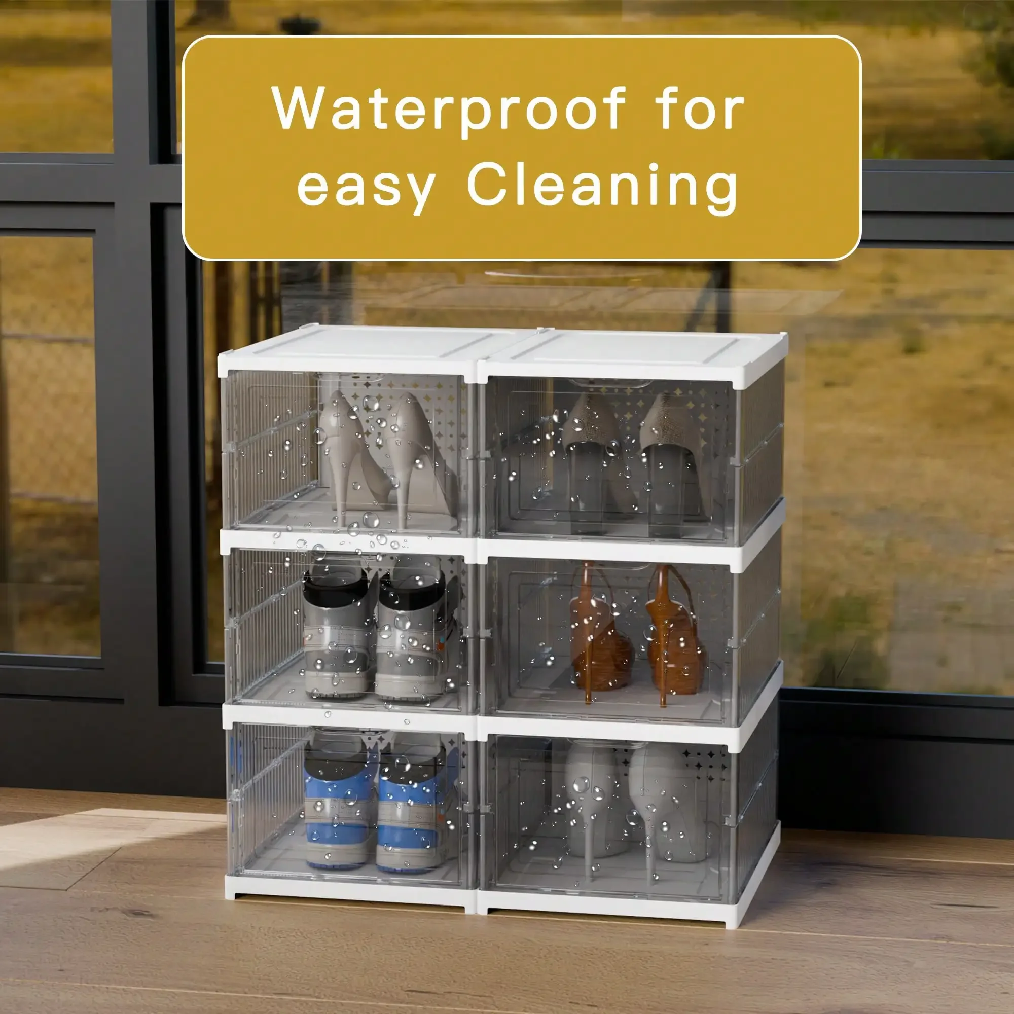 6-Layer White Transparent Foldable Shoe Rack Box - Stackable Dust-Proof Ventilated High-Legged Shoe Rack Shelves, Luxurious And
6-Layer White Transparent Foldable Shoe Rack Box - Stackable Dust-Proof Ventilated High-Legged Shoe Rack Shelves, Luxurious And