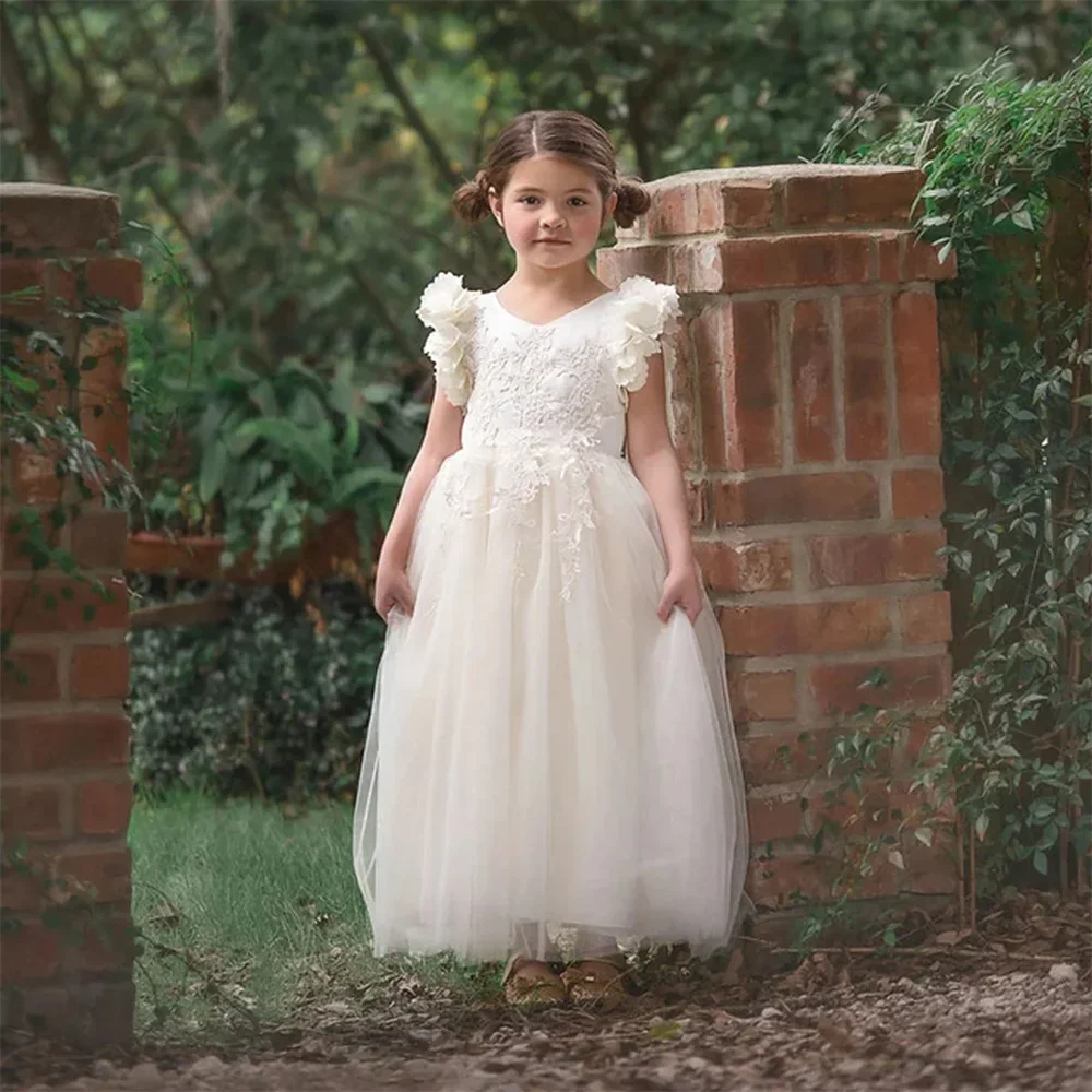 Customized Flower Girl Dresses V-neck Sleeveless Lace Decals Birthday Ball Wedding First Holy Communion Princess Clothing
Customized Flower Girl Dresses V-neck Sleeveless Lace Decals Birthday Ball Wedding First Holy Communion Princess Clothing