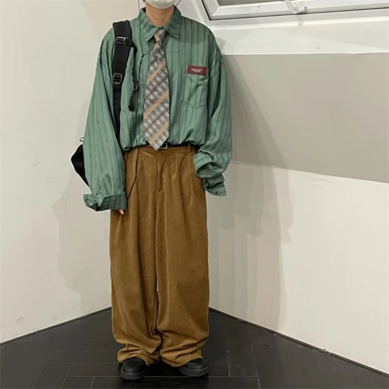 Spring Autumn Japanese Retro Striped Shirt for Men and Women Loose Long Sleeve Casual Top Jacket Couple Outfit
Spring Autumn Japanese Retro Striped Shirt for Men and Women Loose Long Sleeve Casual Top Jacket Couple Outfit