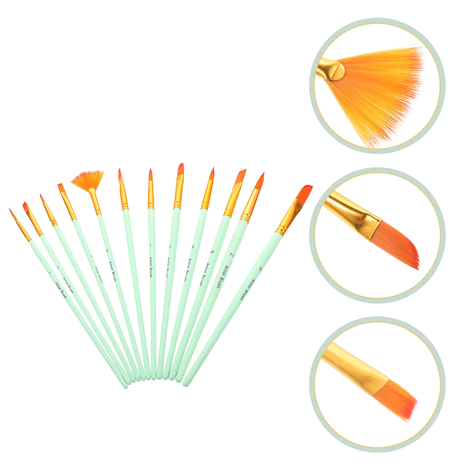 12 Pcs Paint Brushes Set Professional Watercolor Nylon Hair Artists Painting Pens Acrylic Drawing Gifts Students
12 Pcs Paint Brushes Set Professional Watercolor Nylon Hair Artists Painting Pens Acrylic Drawing Gifts Students