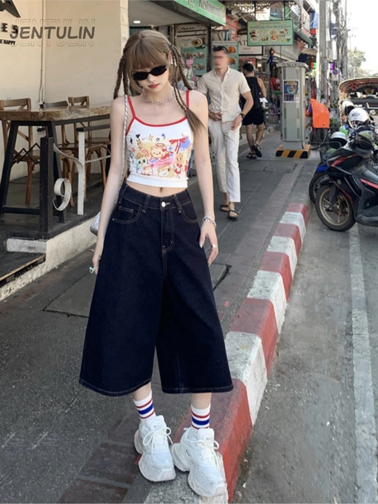 Vintage American Style Loose Fit High Waist Denim Shorts Women Spring Summer New Vintage Straight Leg Wide Leg mid Length Pants
Vintage American Style Loose Fit High Waist Denim Shorts Women Spring Summer New Vintage Straight Leg Wide Leg mid Length Pants