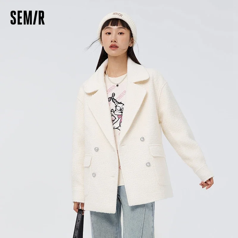 Semir Coat Women Mid-Length Woolen Loose White Versatile 2022 Winter New Fashionable Handsome Woolen Coat
Semir Coat Women Mid-Length Woolen Loose White Versatile 2022 Winter New Fashionable Handsome Woolen Coat