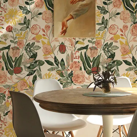 Papier peint auto-adhésif Floral tournesol coloré, autocollant amovible pour armoire, fleur jaune, décoration murale imperméable