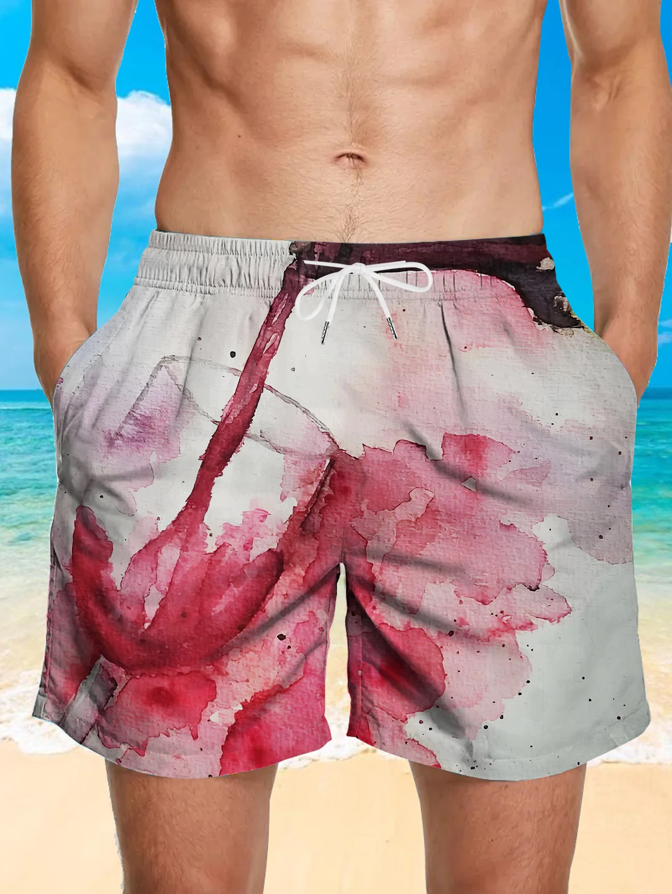 Elastic Waist Men Beach Shorts Full Digital Print Polyester Quick Dry Swimwear
Elastic Waist Men Beach Shorts Full Digital Print Polyester Quick Dry Swimwear