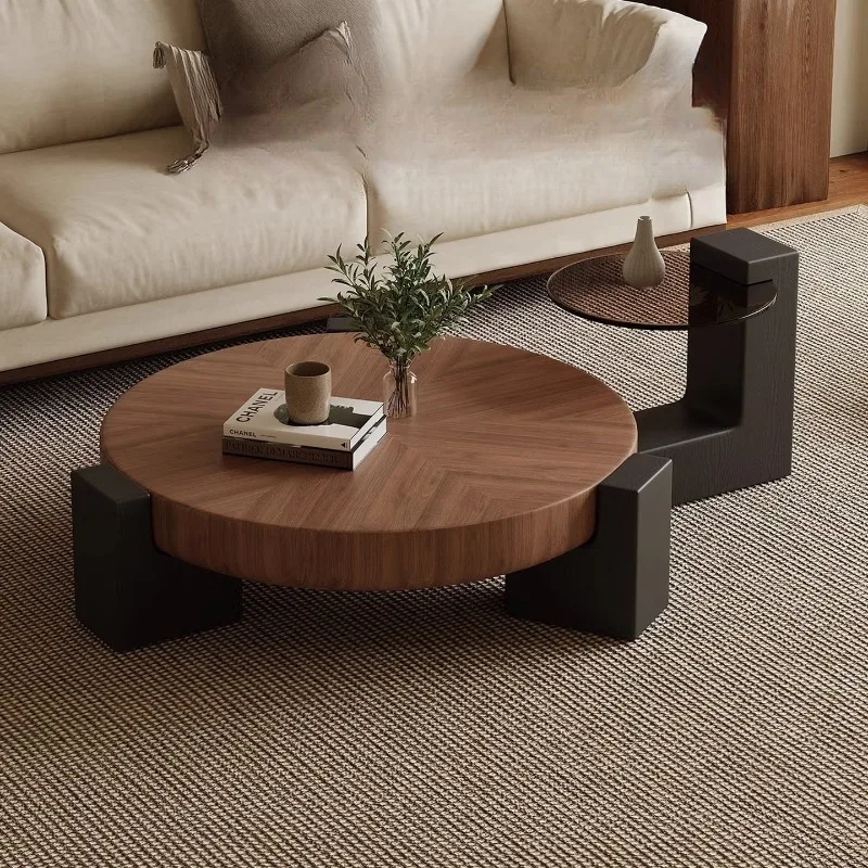 Minimalist round coffee table combination, light luxury and high-end atmosphere in the living room
Minimalist round coffee table combination, light luxury and high-end atmosphere in the living room