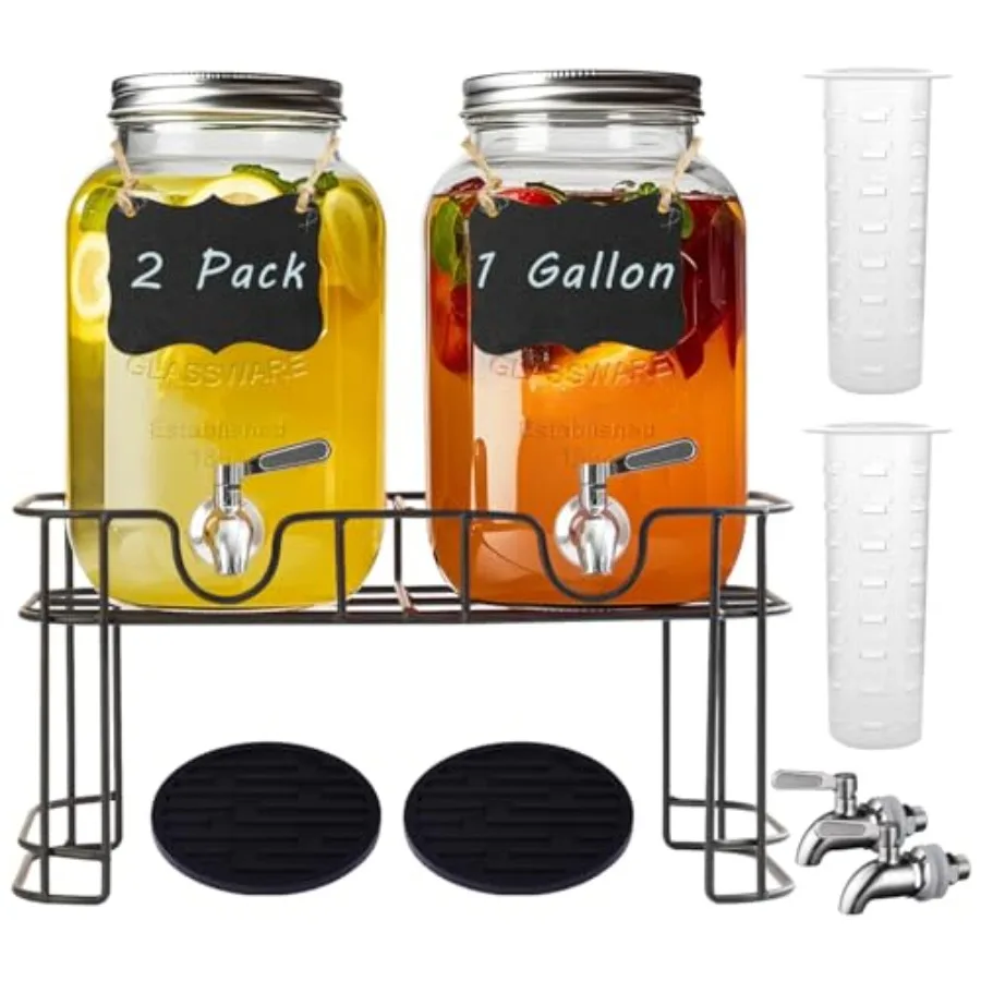 1 Glass Drink Dispenser with Stand Pack Glass Beverage Dispenser with Stainless Steel Spigot Water Lemonade Dispenser for Parti
1 Glass Drink Dispenser with Stand Pack Glass Beverage Dispenser with Stainless Steel Spigot Water Lemonade Dispenser for Parti