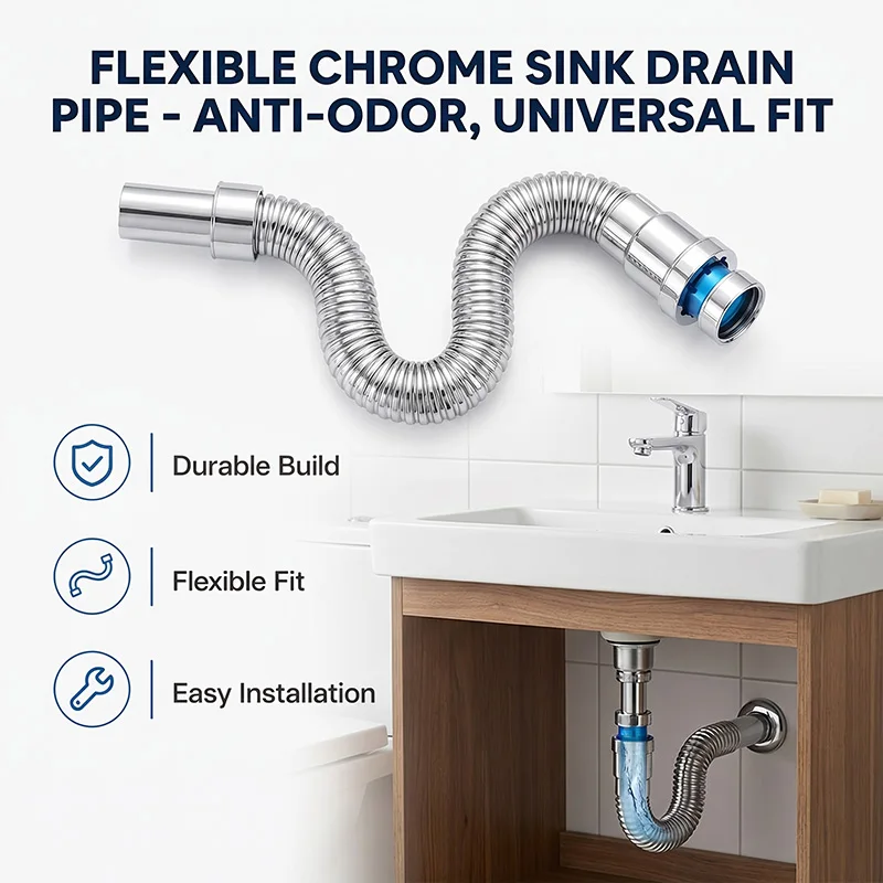 Universal Flexible Sink Drain Pipe Stainless Steel S-Trap Kitchen Bathroom Basin Waste Water Downpipe Anti-Odor Plumbing Hose
Universal Flexible Sink Drain Pipe Stainless Steel S-Trap Kitchen Bathroom Basin Waste Water Downpipe Anti-Odor Plumbing Hose