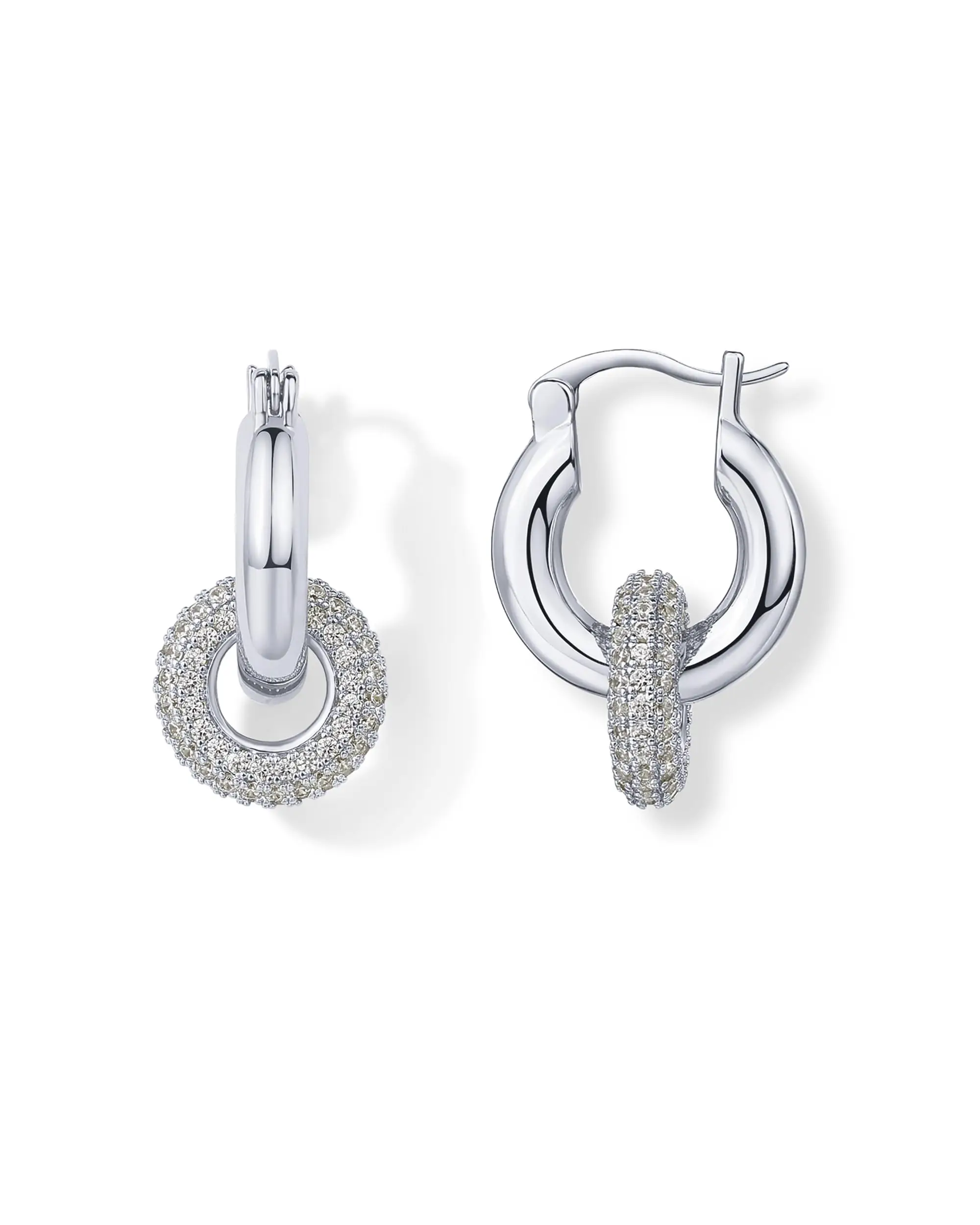 Convertible Chunky Hoop And Huggie Earrings With Cubic Zirconia Drop For Women
Convertible Chunky Hoop And Huggie Earrings With Cubic Zirconia Drop For Women