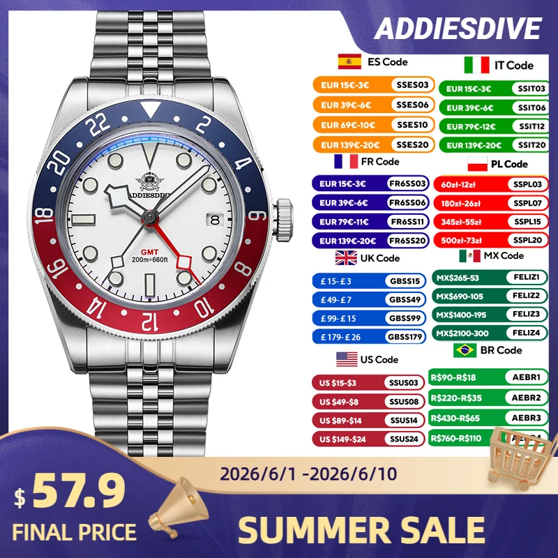 ADDIESDIVE Luminous Quartz Watches for Men Bubble Mirror Glass 200m Waterproof Diving Watch Business Sports Calendar Wristwatch
ADDIESDIVE Luminous Quartz Watches for Men Bubble Mirror Glass 200m Waterproof Diving Watch Business Sports Calendar Wristwatch