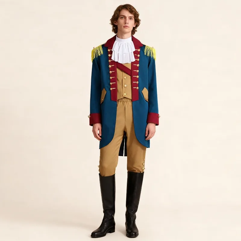 Musical Stage Men's Retro Army Jacket Uniform President Military Coat Halloween Medieval Men's Colonial Period Costume
Musical Stage Men's Retro Army Jacket Uniform President Military Coat Halloween Medieval Men's Colonial Period Costume