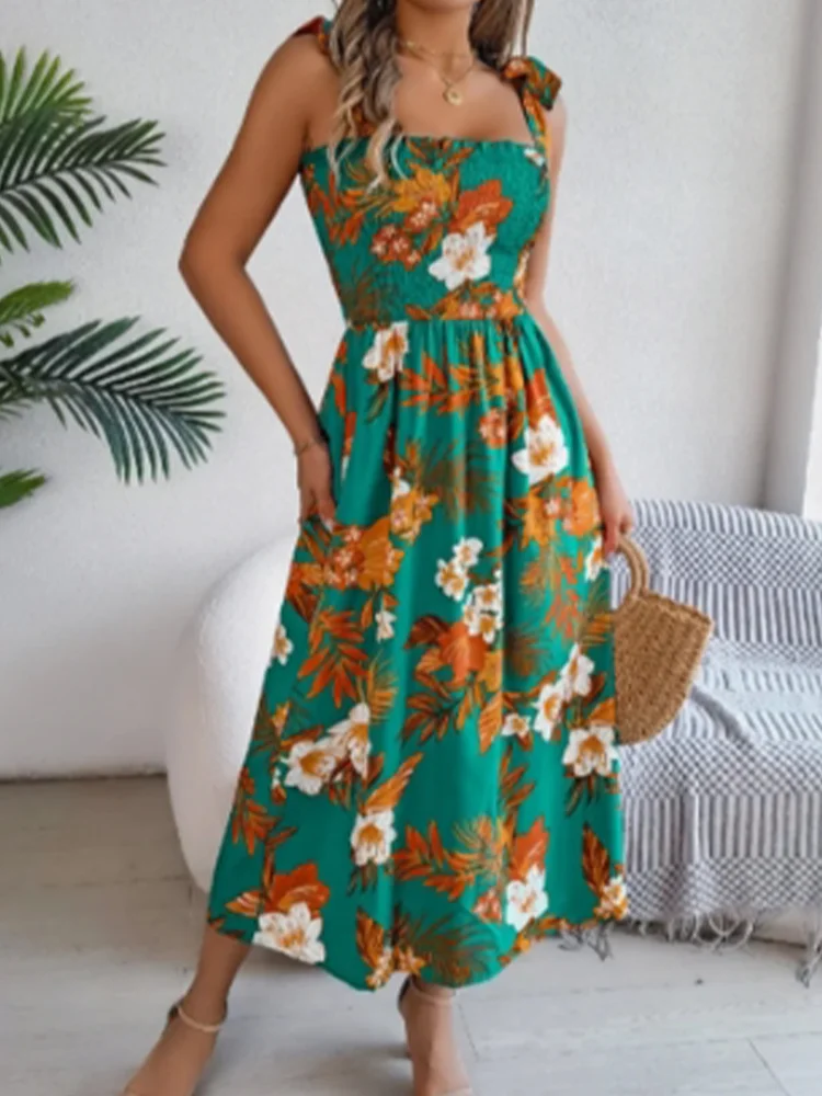 Floral Print Suspender Sleeveless Square Neck Women's Dress Beach Vacation Bohemian Style Summer Dresses
Floral Print Suspender Sleeveless Square Neck Women's Dress Beach Vacation Bohemian Style Summer Dresses
