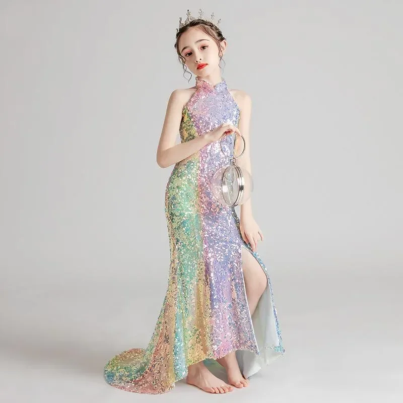 Girls Evening Dress for Kids Elegant Gowns Teen Birthday Party Dresses Children Mermaid Frocks Color sequins Stitching Vestidos
Girls Evening Dress for Kids Elegant Gowns Teen Birthday Party Dresses Children Mermaid Frocks Color sequins Stitching Vestidos