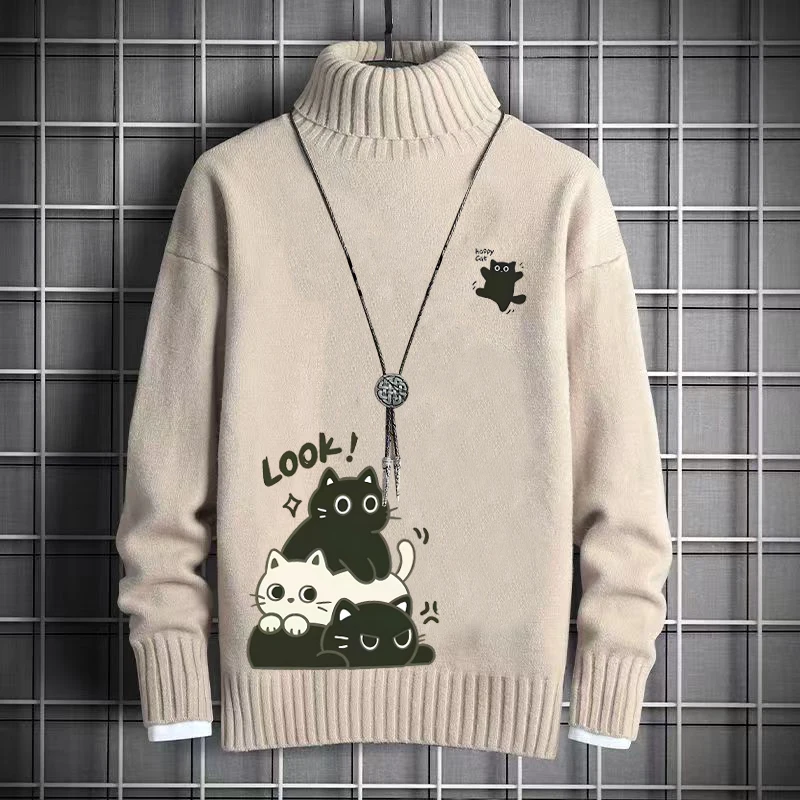 Men's Knitted Sweater High Collar Thiened Fce Slim Fit Autumn Winter Casual Sle Knitwear Easy to Wear Base irt
Men's Knitted Sweater High Collar Thiened Fce Slim Fit Autumn Winter Casual Sle Knitwear Easy to Wear Base irt